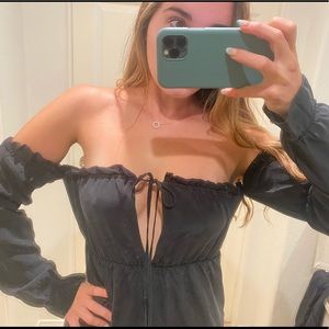 Black Satin Stone Cold Fox Dress